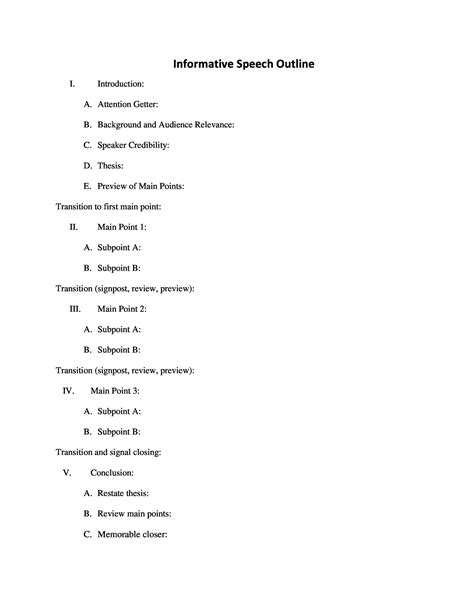 speech outline sample