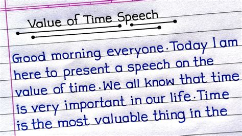 speech writing on value of time