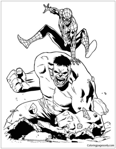 spider hulk coloring pages