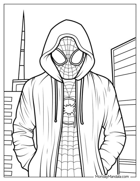 spider man miles morales coloring pages