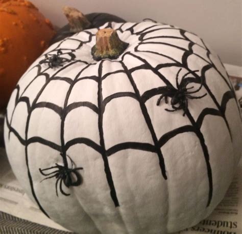 spider web pumpkin painting