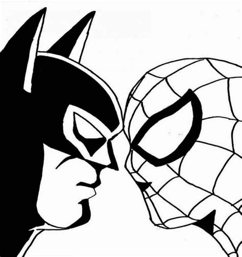spiderman and batman coloring pages