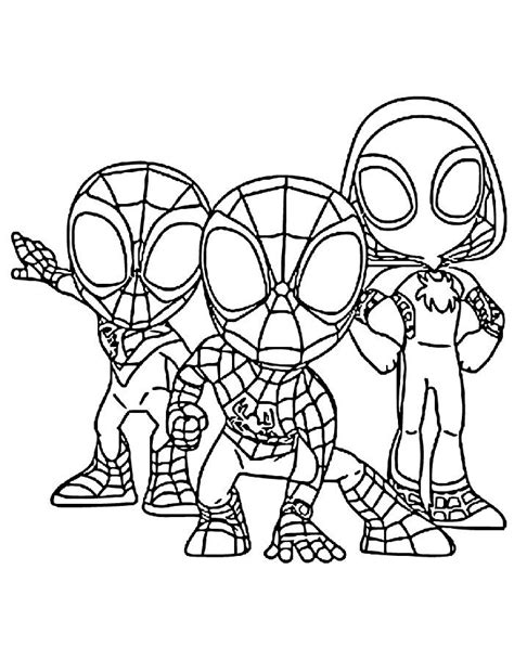 spiderman and friends coloring pages