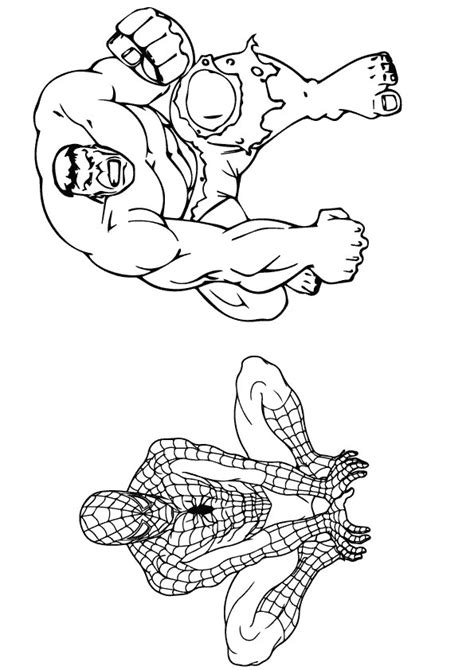 spiderman and hulk coloring pages