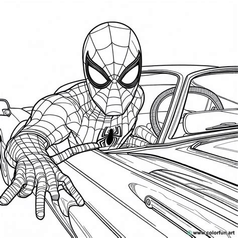 spiderman car coloring pages