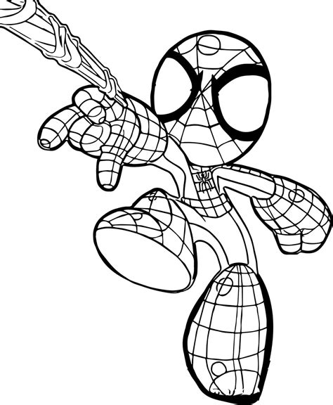 spiderman cartoon pictures for colouring