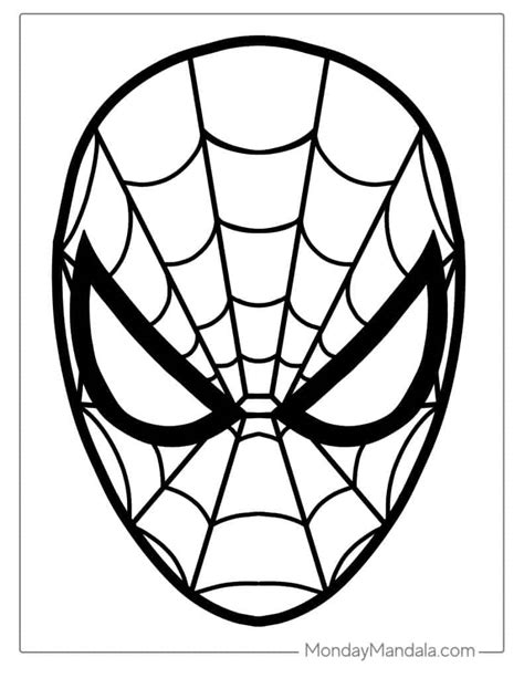 spiderman face coloring page