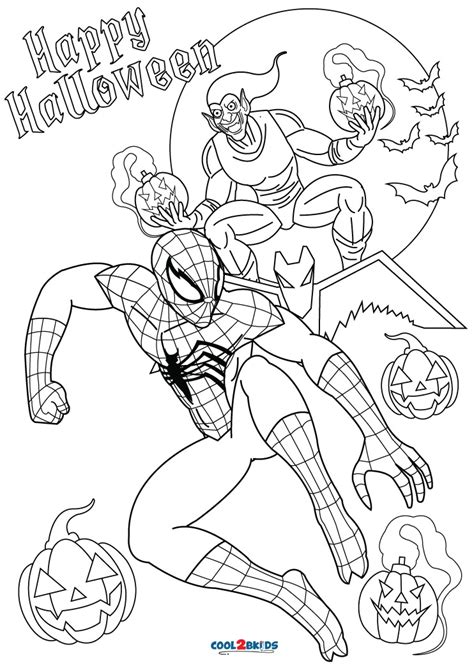 spiderman halloween coloring pages