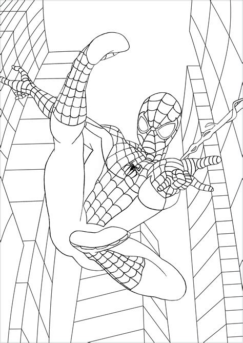 spiderman superhero coloring pages