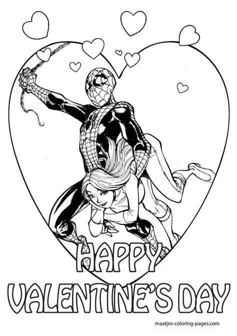 spiderman valentine coloring pages