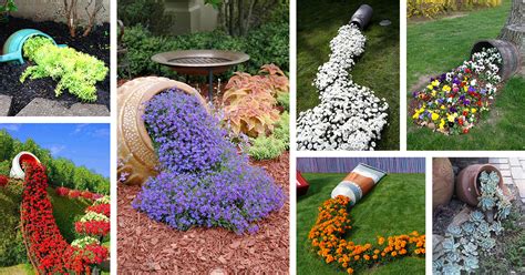 spilled flower pot ideas