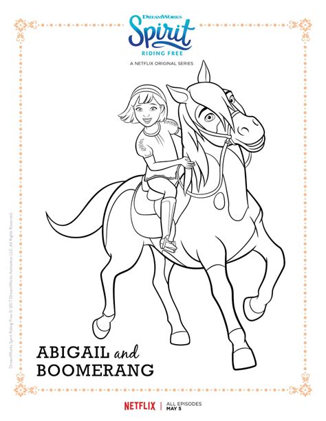 spirit riding free coloring pages