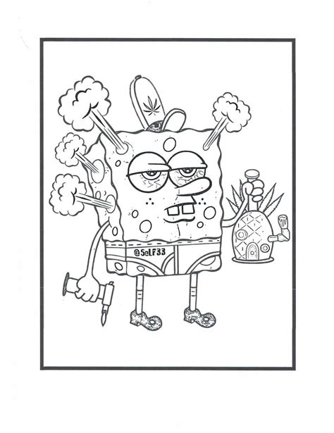 spongebob stoner coloring pages