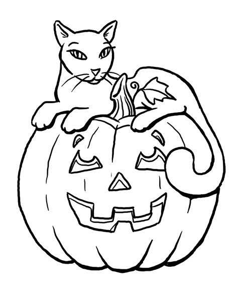 spooky cat coloring pages