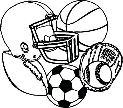 sports equipment coloring pages