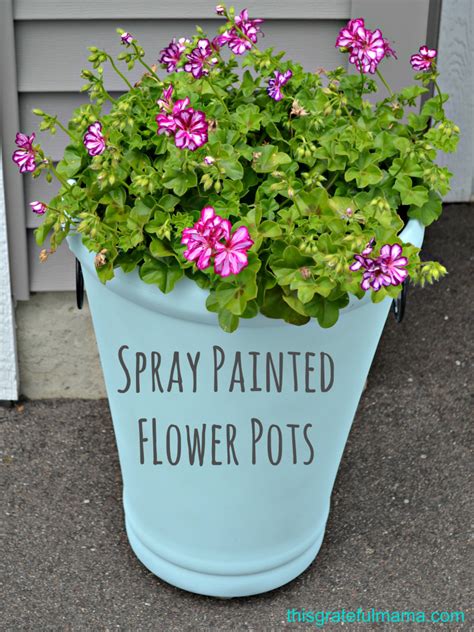 spray painted flower pots