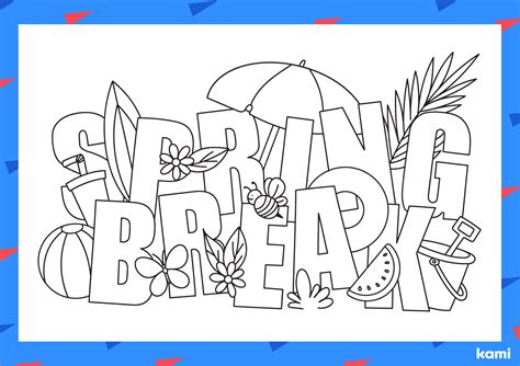 spring break coloring sheets