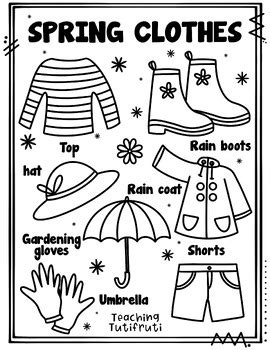 spring clothes coloring pages