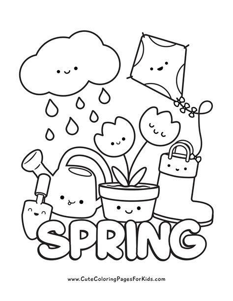 spring color pages free printable