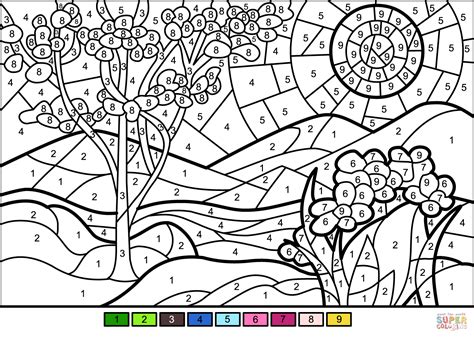 spring coloring pages by number