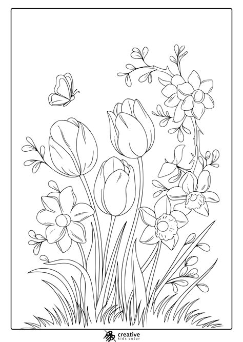 spring coloring pages free pdf