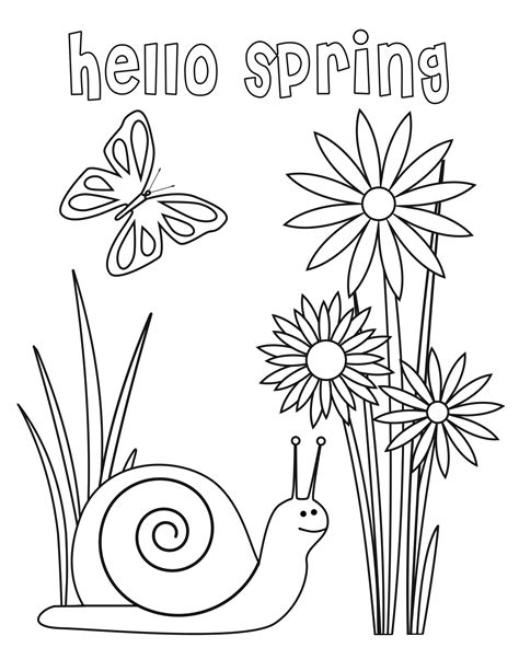 spring coloring worksheets