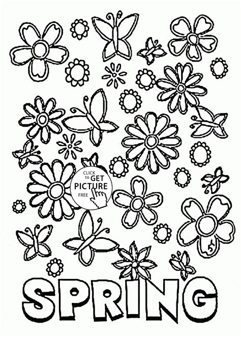 spring flower coloring template