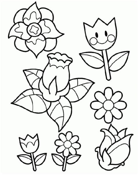 spring flower coloring template