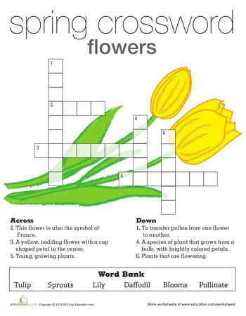 spring flower crossword