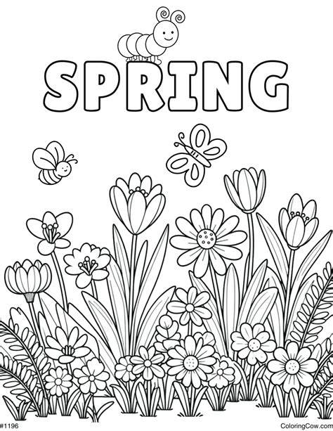 spring flowers coloring images