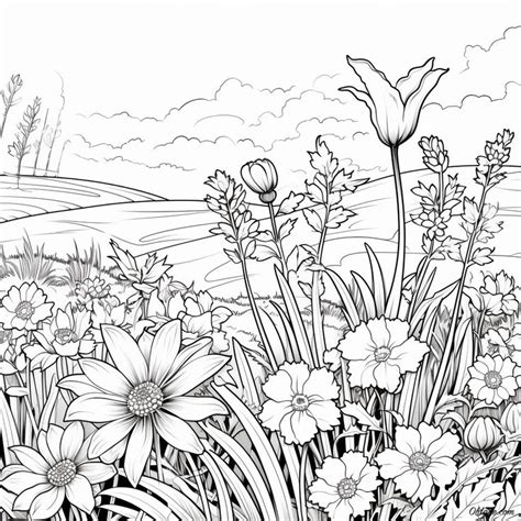 spring flowers coloring pages for adults