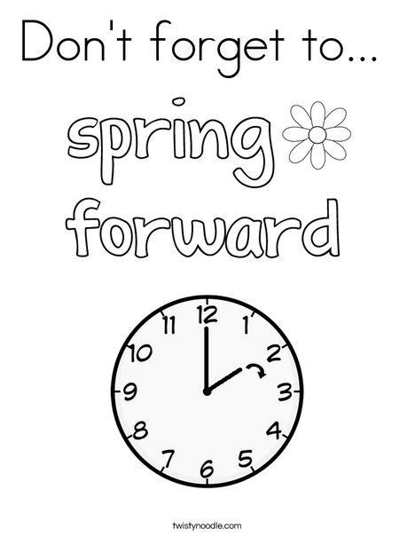 spring forward coloring pages