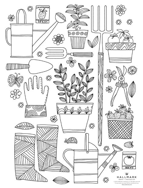 spring garden coloring pages