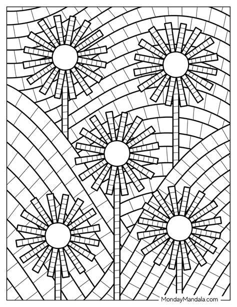 spring mosaic coloring page