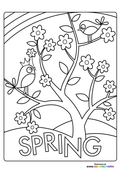 spring tree coloring pages