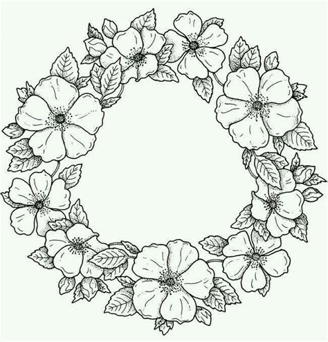 spring wreath coloring page