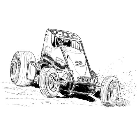 sprint car coloring pages
