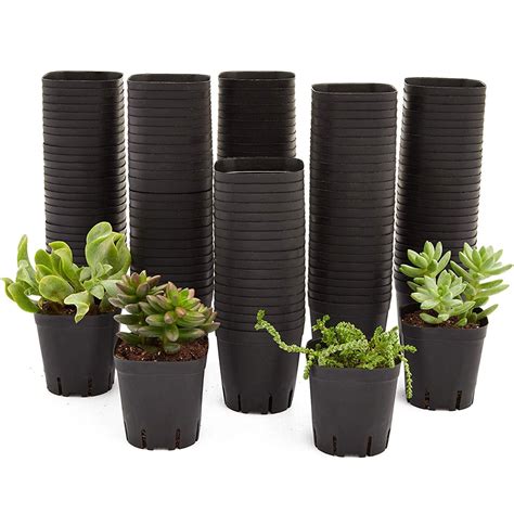 square plastic flower pots