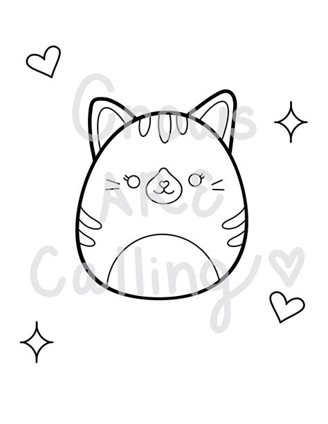 squishmallow cat coloring pages