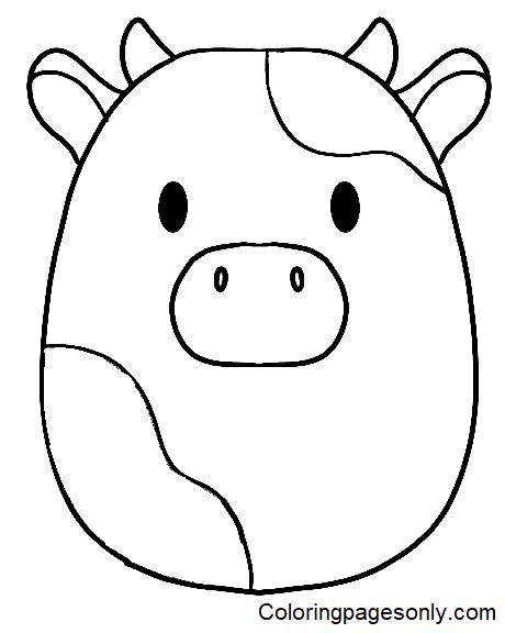 squishmallow coloring pages cow