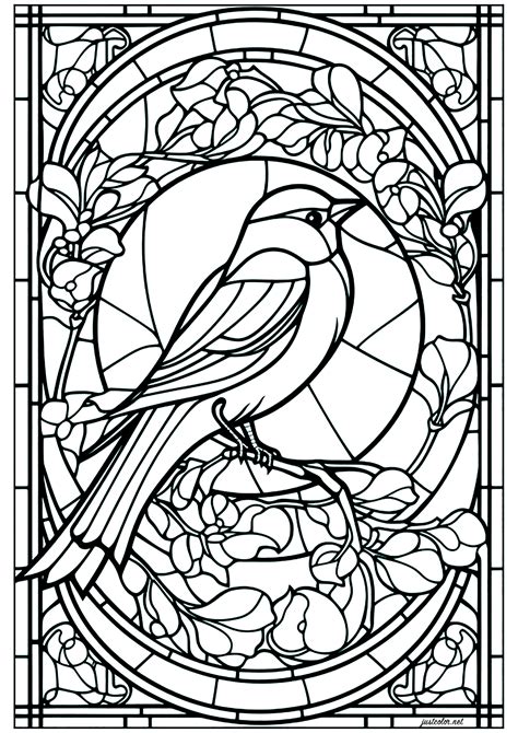 stained glass coloring books for adults