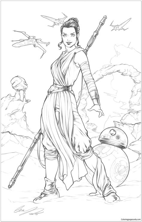 star wars rey coloring pages