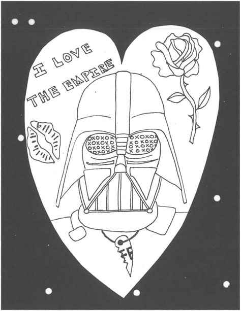 star wars valentines coloring pages