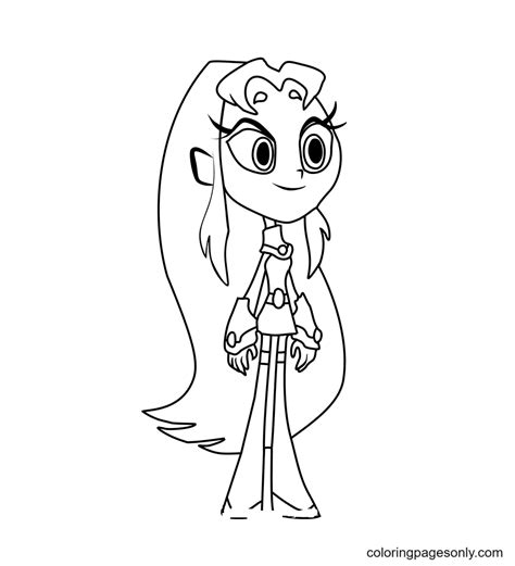 starfire coloring pages