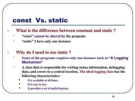 static const vs define