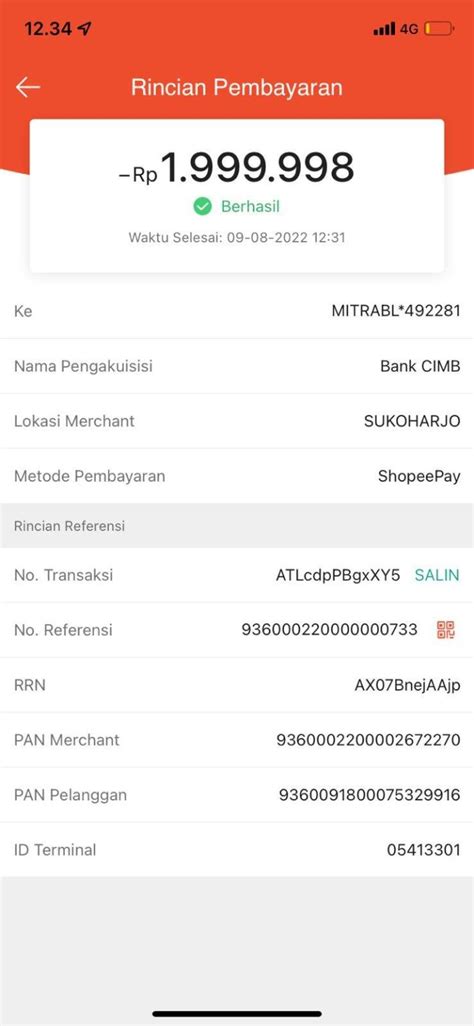 status pembayaran shopee