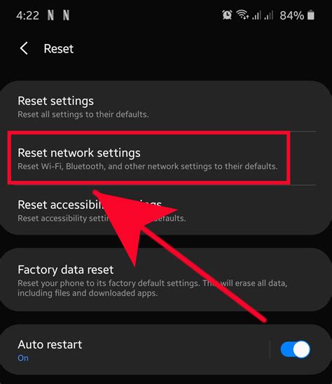 steps to reset network settings on verizon device