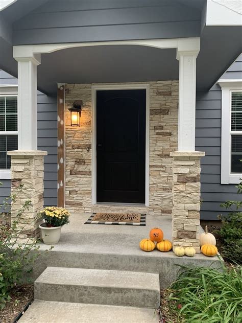 stone around front door
