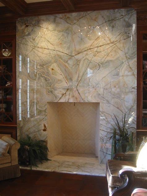 stone slab fireplace