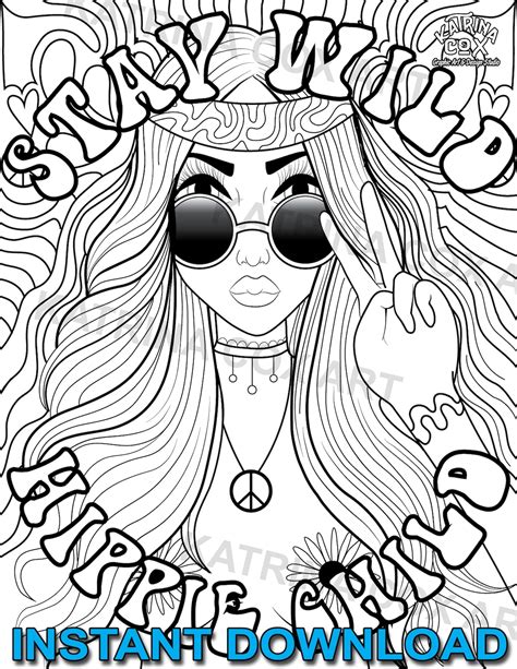 stoner hippie coloring pages